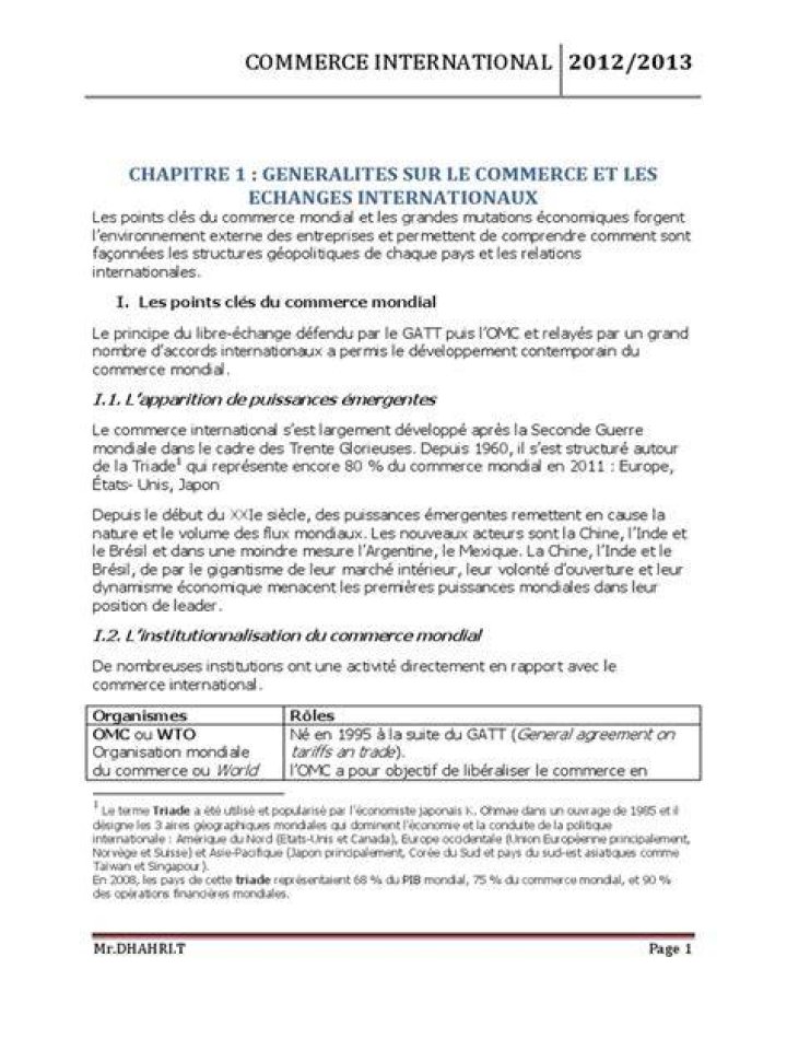 Cest quoi le commerce international PDF