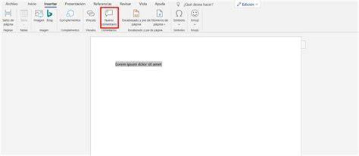 ¿Cómo se inserta un comentario en Word