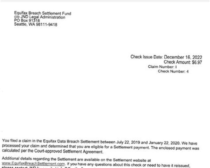 Has the Equifax Settlement been finalized