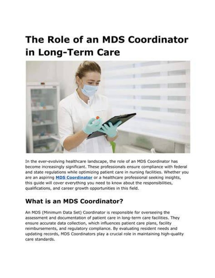 How do I become an MDS coordinator
