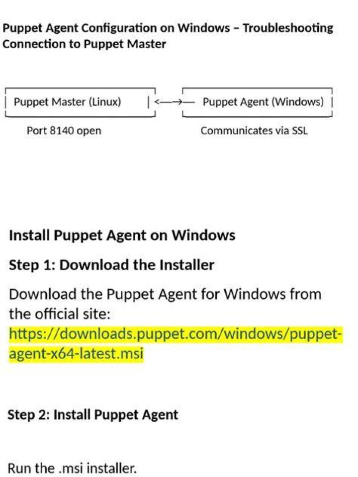 How do I install puppet agent on Windows