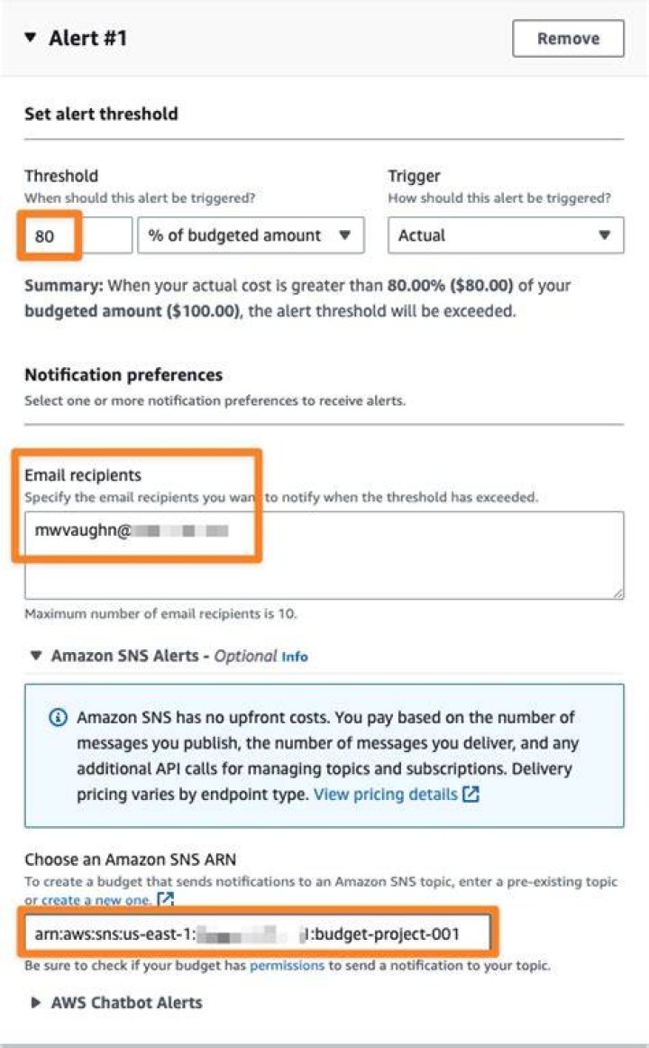 How do I set up AWS billing alerts