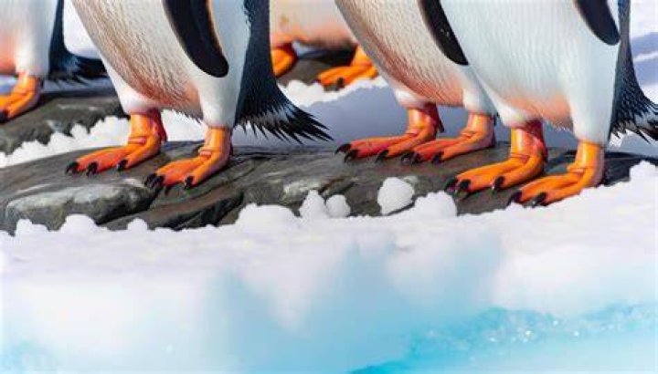 How do penguins keep their feet warm