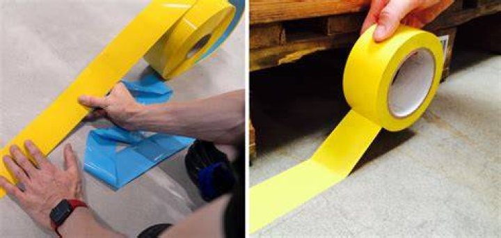 How do you apply floor marking tape