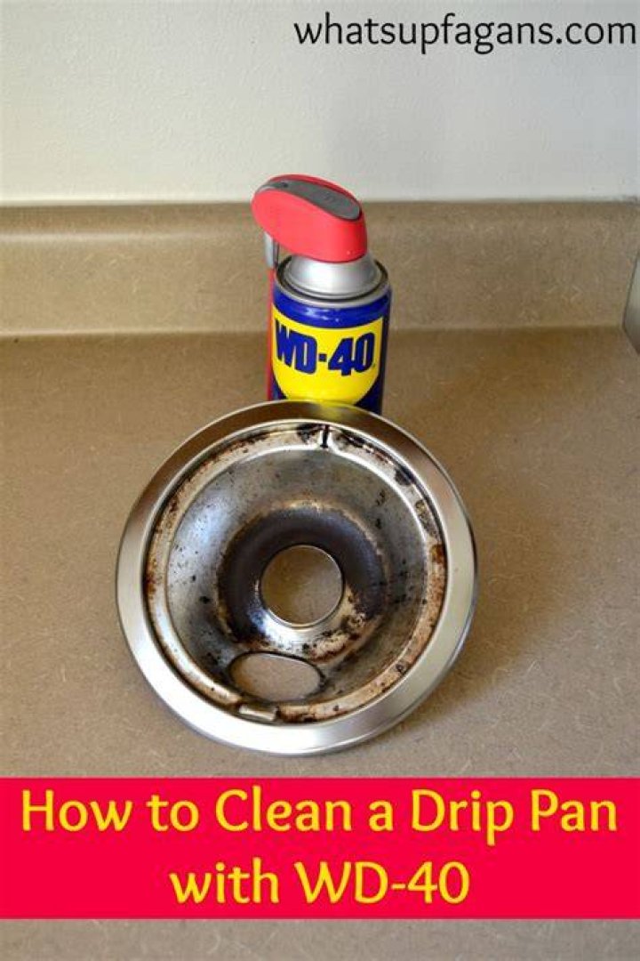 How do you clean drip pans with wd40