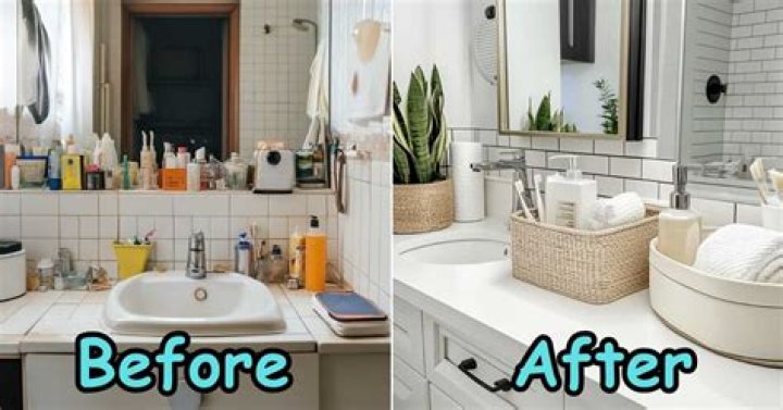 How do you declutter a small bathroom