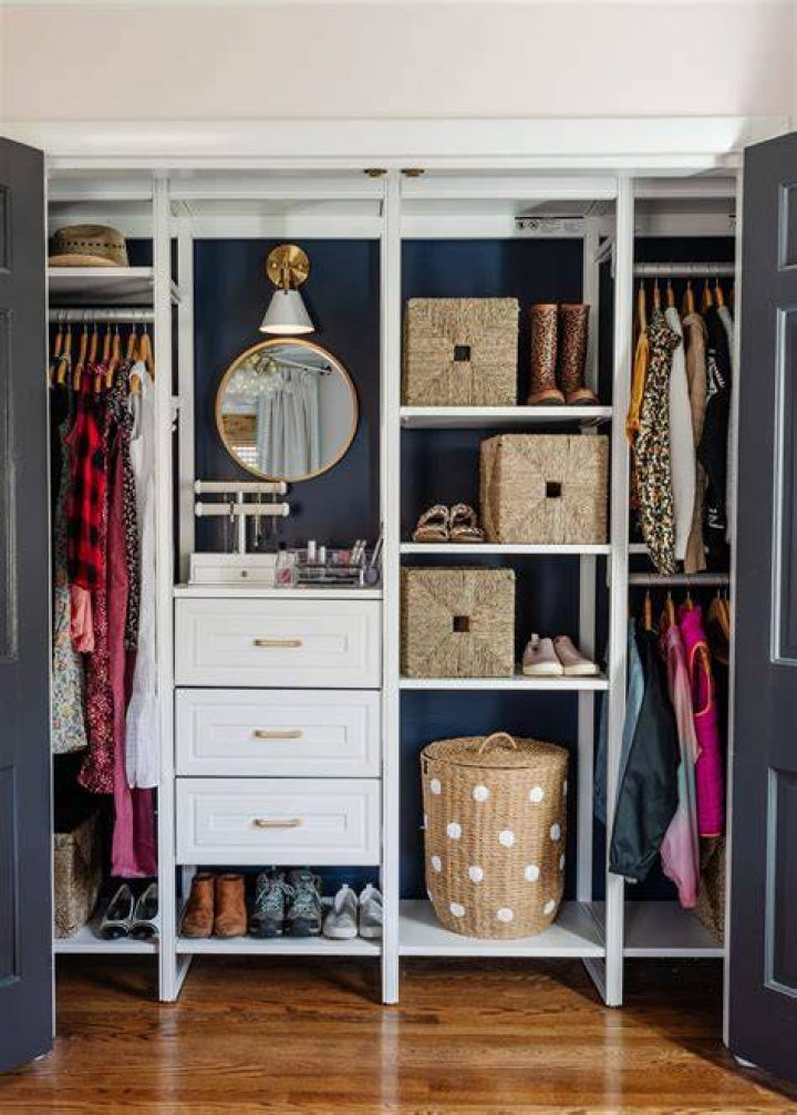 How do you organize a small deep closet