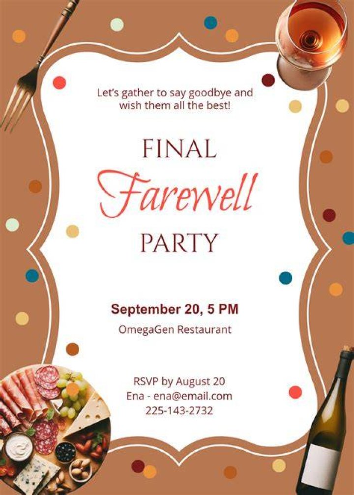 How do you write a farewell lunch invitation