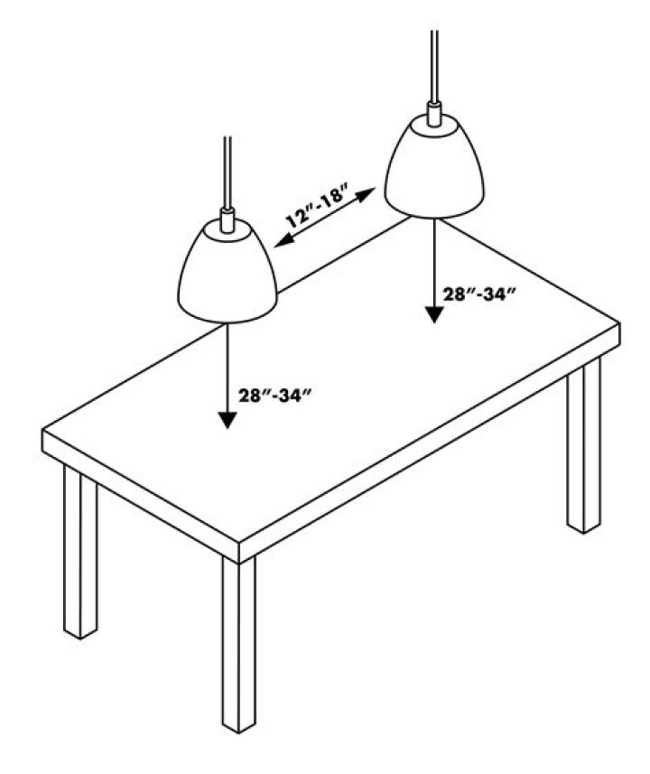 How high should light be above table