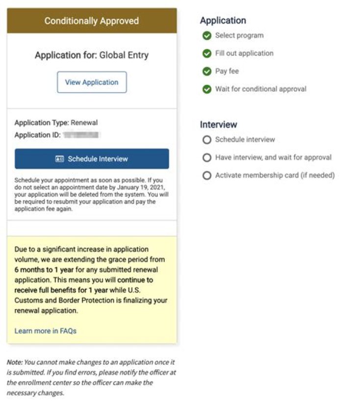 How long does Global Entry conditional approval take