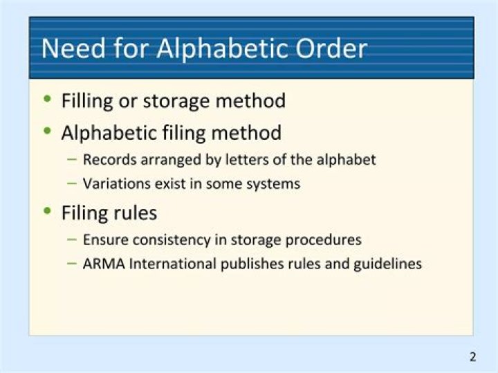 How many rules are there for alphabetic filing