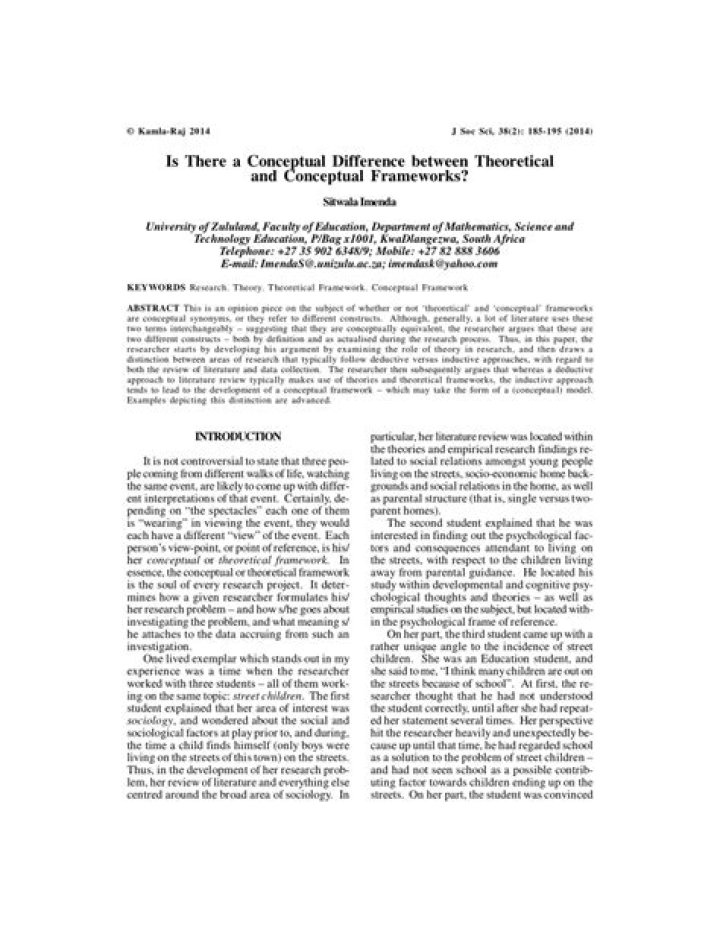 Is there a conceptual difference between theoretical and conceptual frameworks