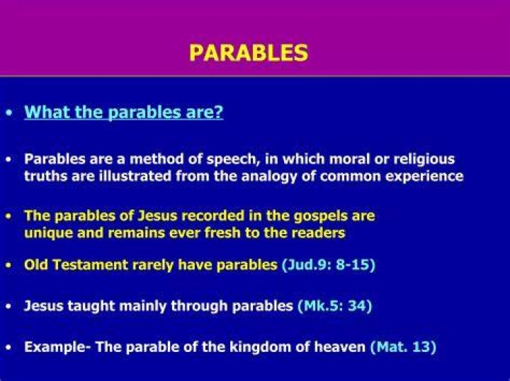 What are unique parables