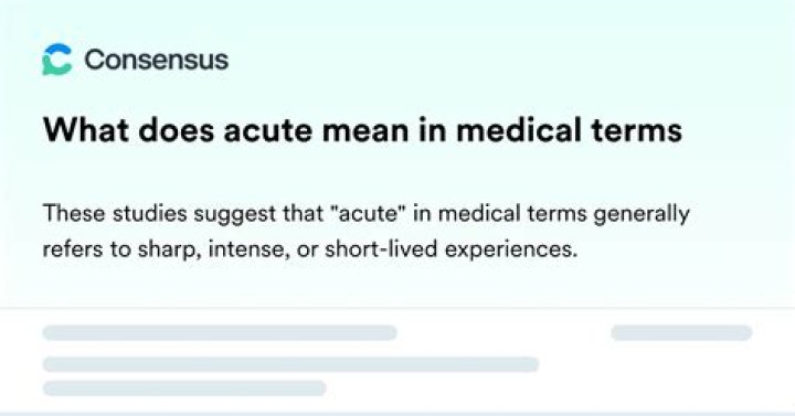 What does acute therapy mean