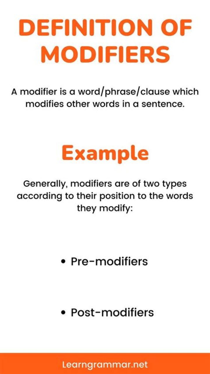 What does it mean when a word modifies another word
