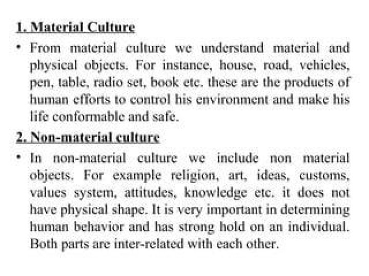 What does material culture include