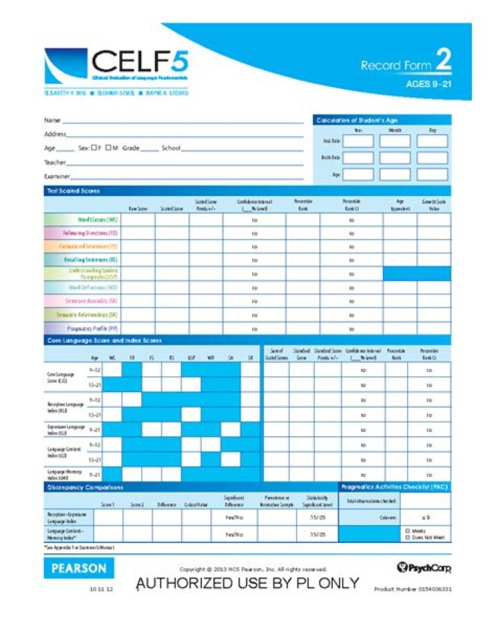 What does the CELF 4 screening test measure