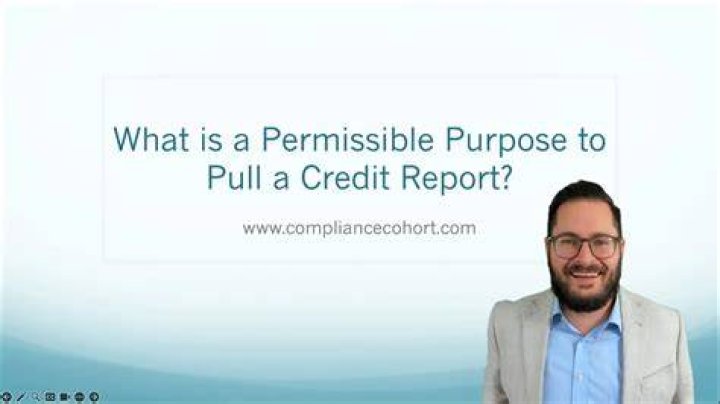 What is a permissible purpose for pulling a credit report