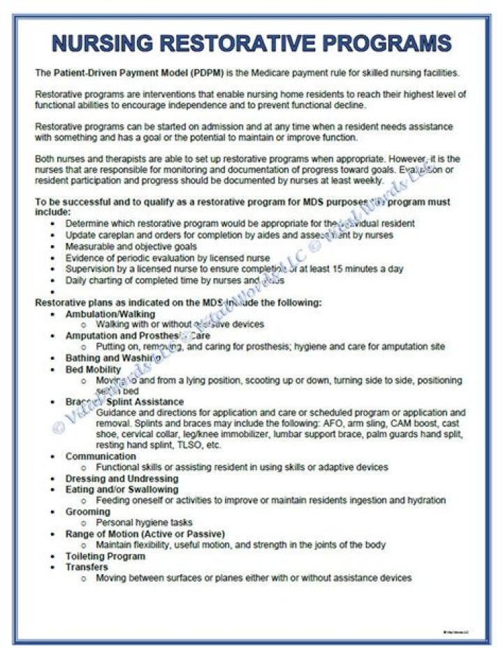 What is a restorative nursing program