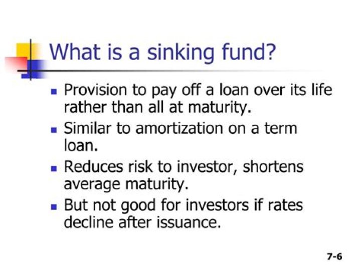 What is a sinking fund provision