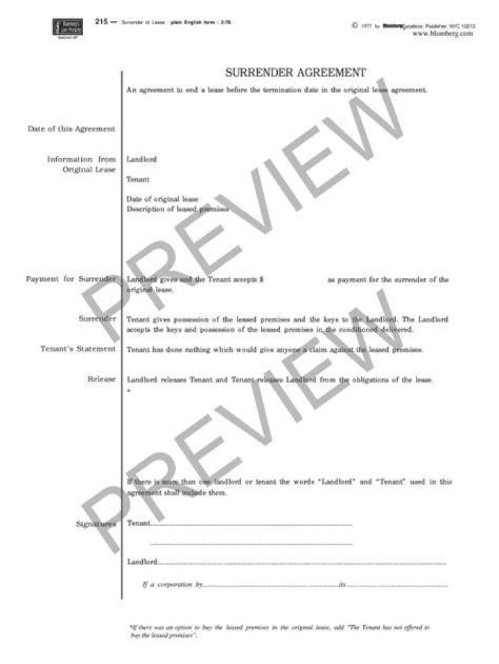 What is a surrender agreement