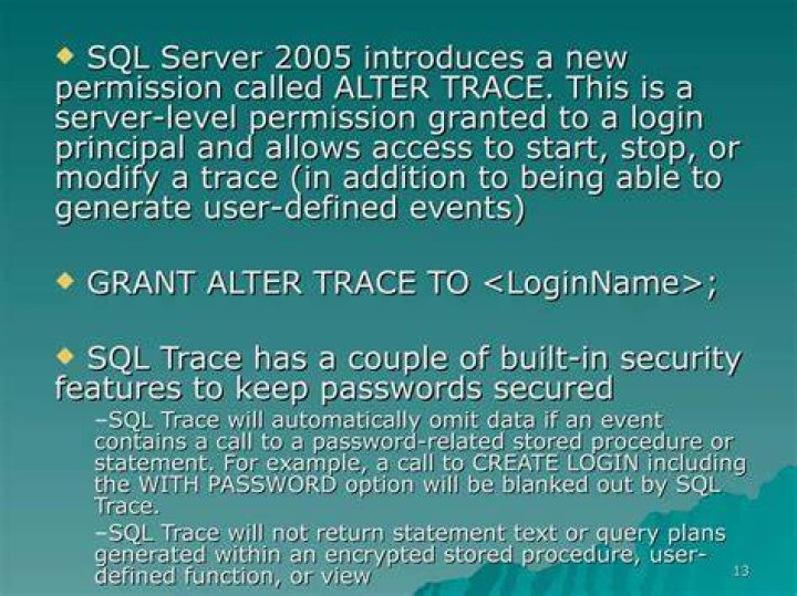 What is Alter Trace permission