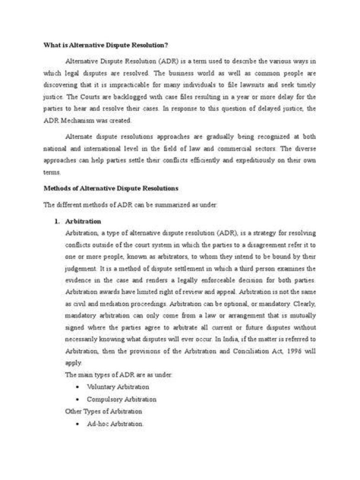 What is alternative dispute resolution PDF