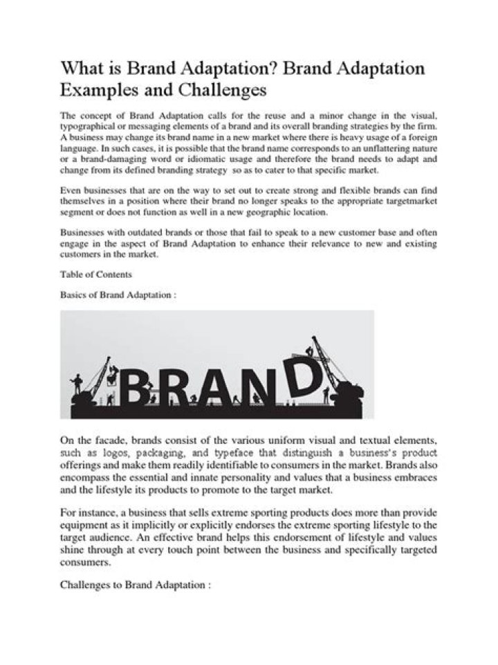 What is brand adaptation
