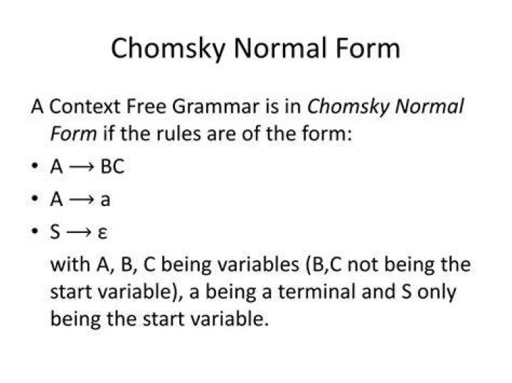 What is Chomsky normal form with example