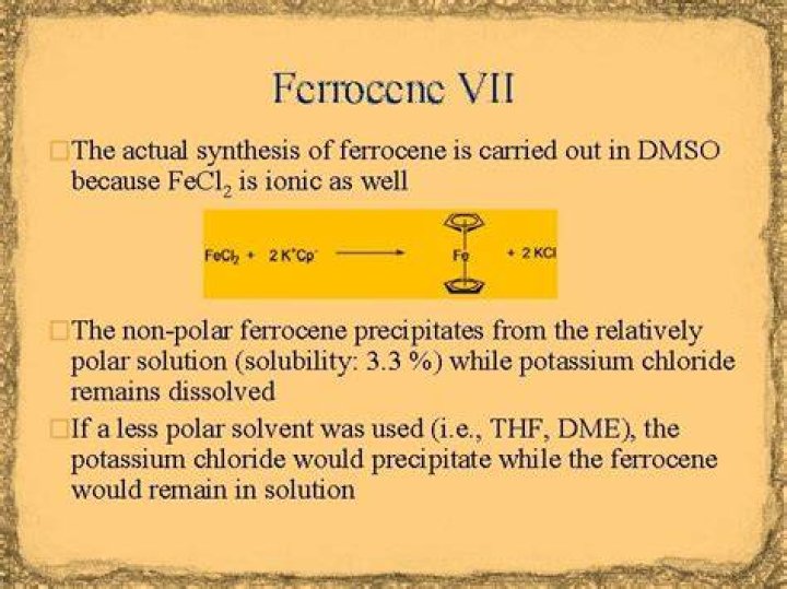 What is ferrocene soluble in