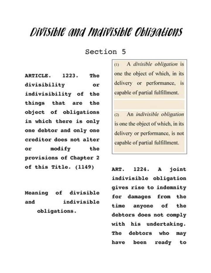 What is indivisible obligation