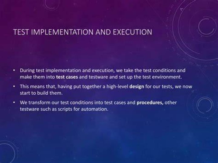 What is test implementation and execution