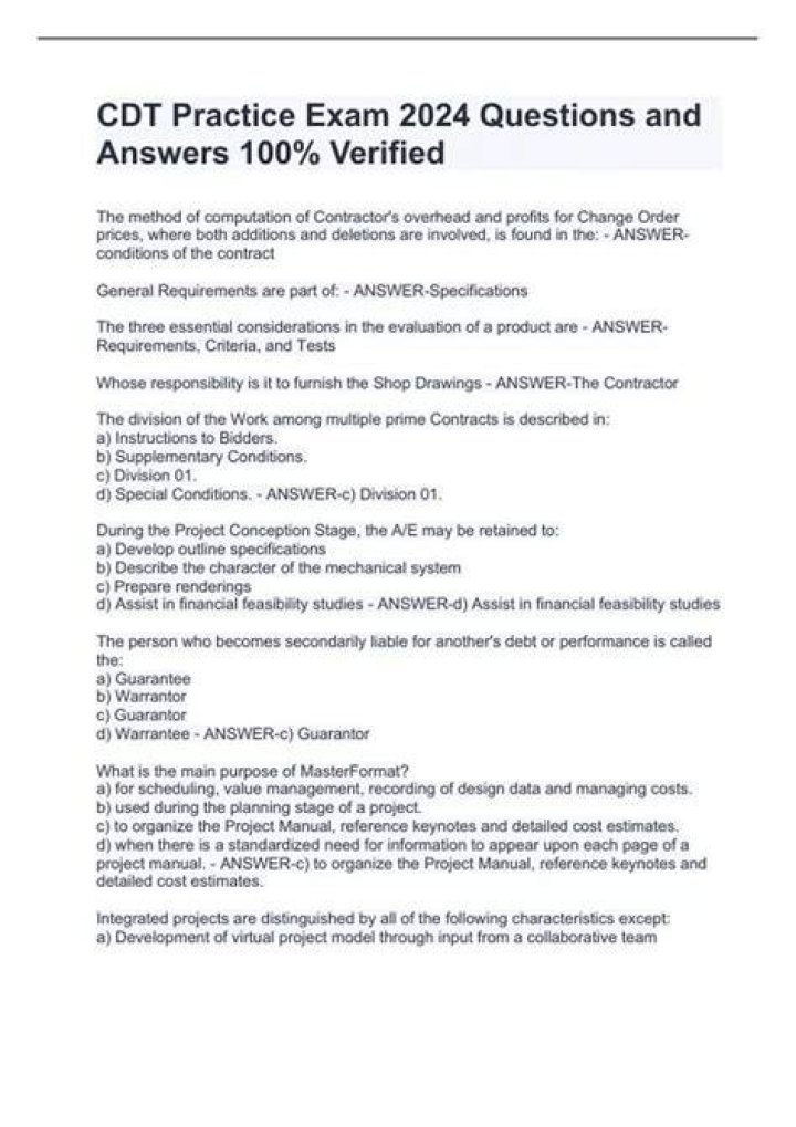 What is the CDT exam