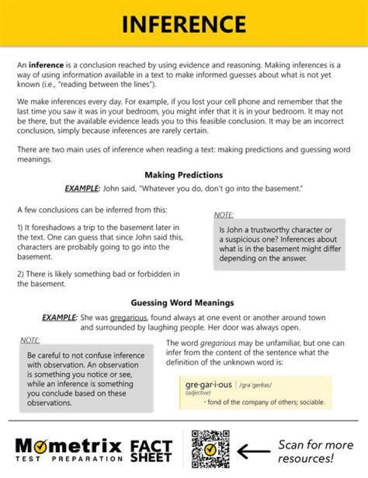 What is the difference between an observation and an inference give an example