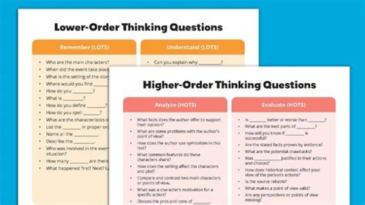 What is the difference between higher order thinking and lower order thinking