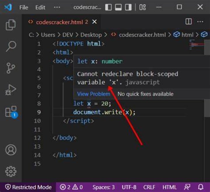 What is the let keyword in JavaScript