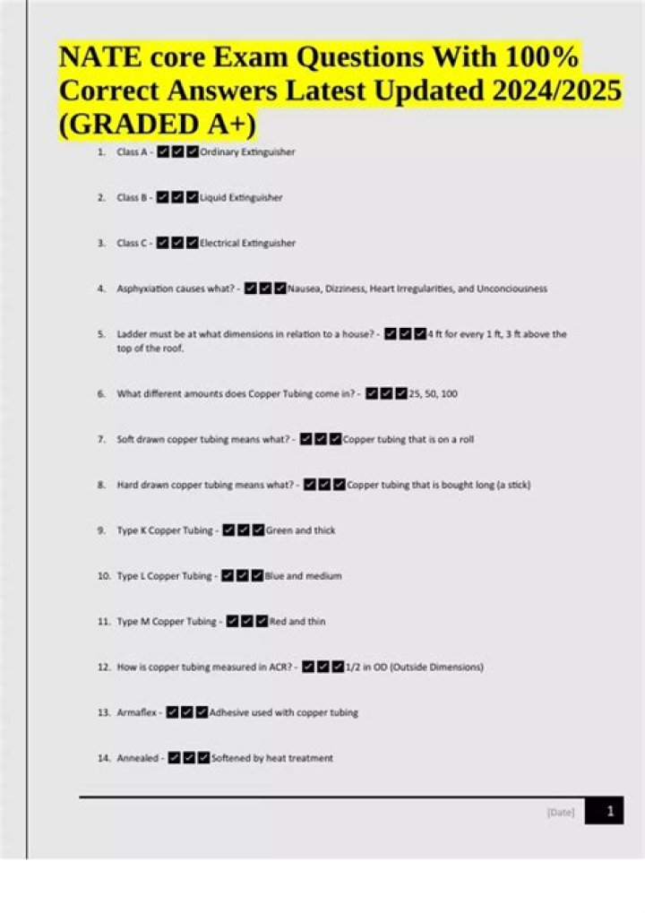 What is the NATE core exam