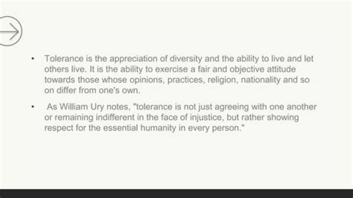 What message is given by William Ury about tolerance