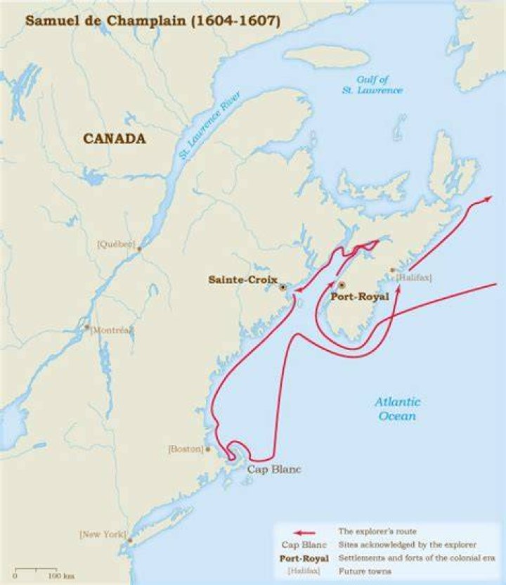 When did Samuel de Champlain voyage