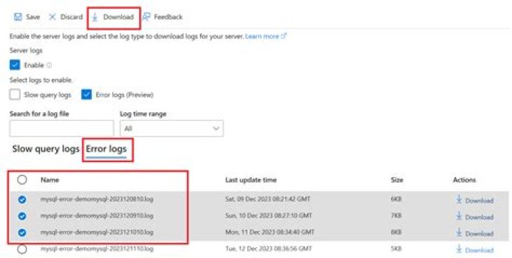 Where is the MySQL log file windows