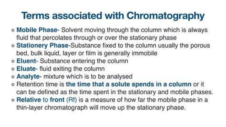 Which is are the terms associated with chromatography
