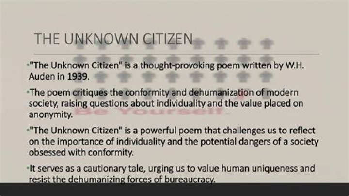 Why is the unknown citizen unknown